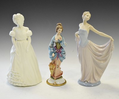 Lot 420 - Lladro figure, Worcester figure and Capodimonte figure (3)