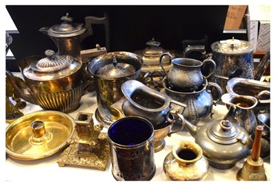 Lot 703 - Large quantity of assorted metalwork to include silver-plated tableware, etc.