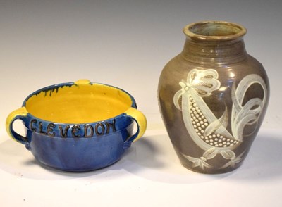 Lot 343 - Two pieces of Fishley Holland pottery