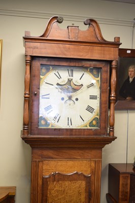 Lot 462 - 19th century oak and mahogany longcase clock