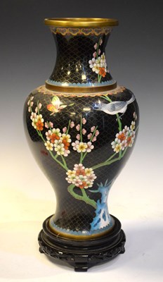 Lot 496 - Cloisonné vase and stand