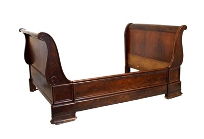 Lot 578 - French child's mahogany sleigh bed or bateau a lit