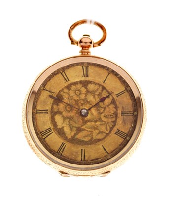 Lot 134 - Yellow metal ('9k') fob watch, 36g gross approx