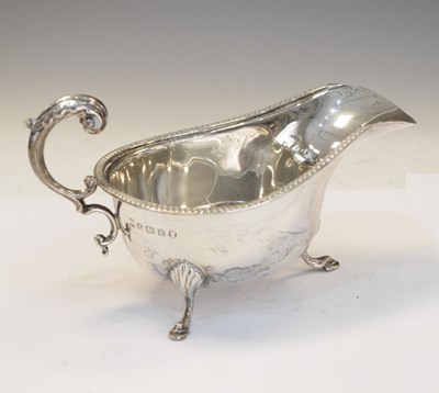 Lot 163 - George V silver sauce boat