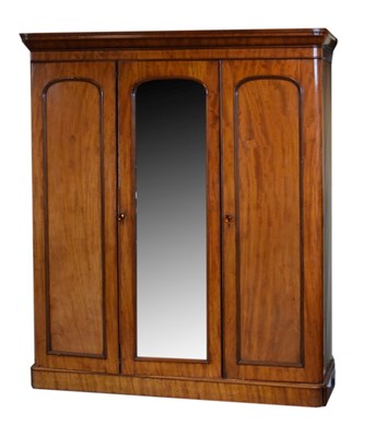 Lot 582 - Victorian mahogany triple wardrobe