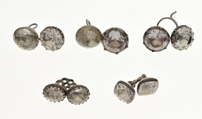Lot 83 - Collection of ten assorted paste collet set Georgian-style buttons