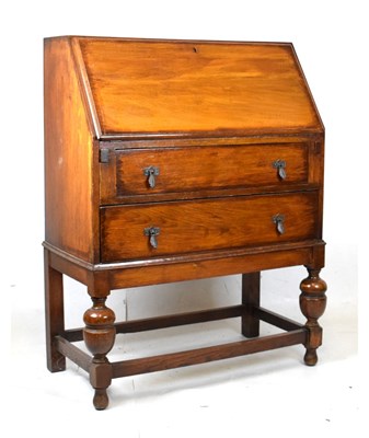 Lot 528 - 1920s oak fall front bureau