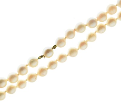 Lot 64 - Uniform row of cultured pearls