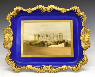 Lot 338 - Early 19th Century large porcelain tray 'Windsor Castle'