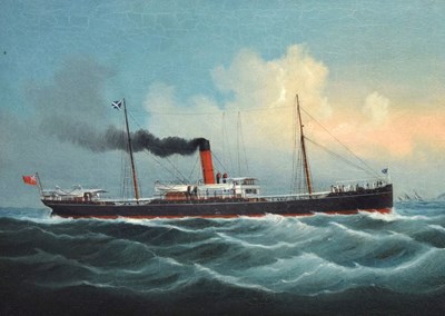 Lot 396 - Chinese School - Oil on canvas - Steam yacht