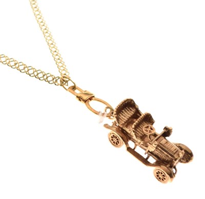Lot 78 - 9ct gold vintage car pendant, and  9ct gold chain