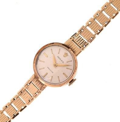 Lot 104 - Rolex Lady's mechanical 9ct gold bracelet watch