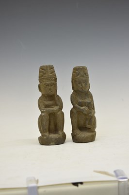 Lot 213 - Antiquities - Two Pre Columbian black stoneware figures