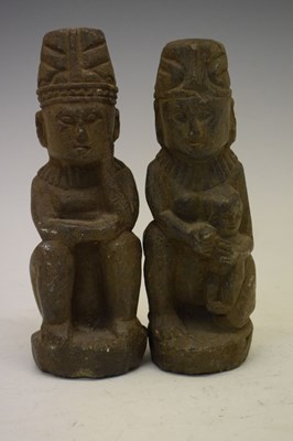 Lot 213 - Antiquities - Two Pre Columbian black stoneware figures