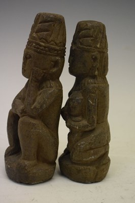 Lot 213 - Antiquities - Two Pre Columbian black stoneware figures