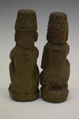 Lot 213 - Antiquities - Two Pre Columbian black stoneware figures