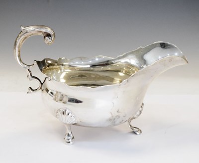 Lot 173 - George V silver sauce boat, London 1912, Barnard & Sons, 237.5g approx