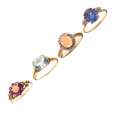 Lot 33 - Four various gem set rings