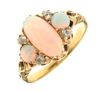 Lot 38 - Three stone opal ring