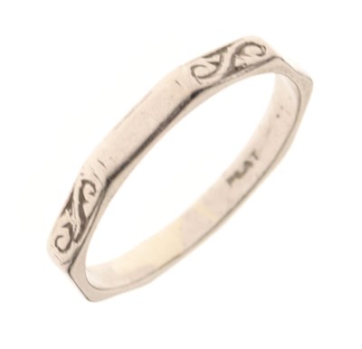 Lot 9 - Platinum wedding band, size N 1/2