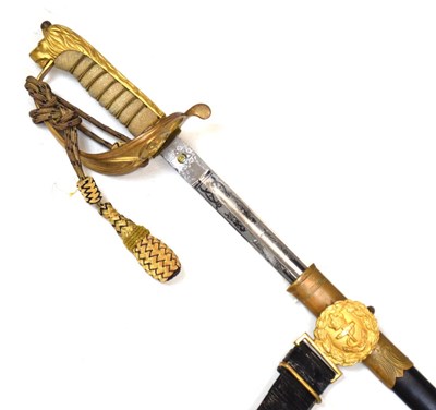 Lot 222 - Royal Navy officers sword, - 'Gieves Limited'