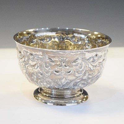 Lot 137 - Late Victorian embossed silver pedestal bowl