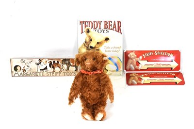 Lot 253 - Steiff - Raffles red brown Singapore bear, and Steiff signs