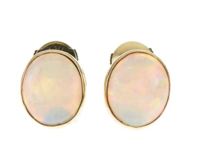 Lot 40 - Pair of single stone opal ear studs
