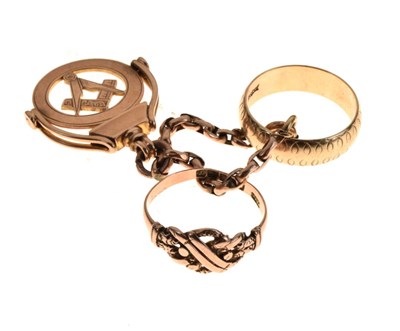 Lot 39 - 9ct gold Masonic set square and compass fob