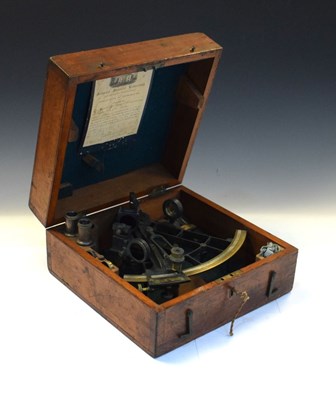 Lot 223 - 19th Century Henry Hughes & Son, London cased sextant