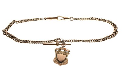 Lot 41 - 9ct rose gold watch Albert with medallion