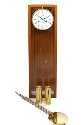 Lot 408 - Modern German walnut veneer Vienna style wall clock, signed Kieninger