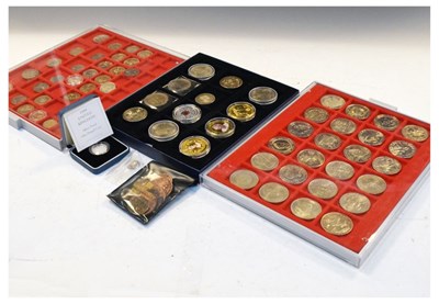 Lot 121 - George IV crown 1821, George III coin 1816, Royal Mint silver proof £1 coin