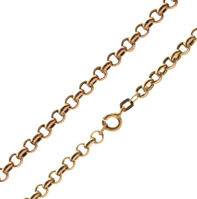 Lot 50 - 9ct gold belcher-link chain, 9g approx