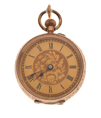 Lot 98 - Lady's 9ct yellow metal fob watch