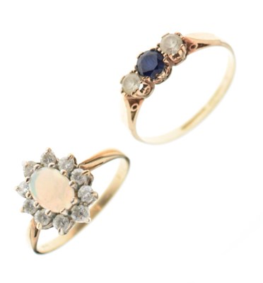 Lot 19 - Two 9ct gold gem set dress rings