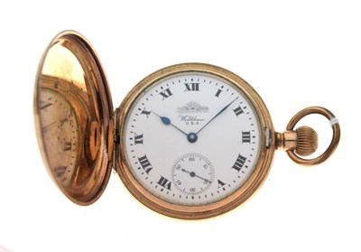 Lot 100 - Waltham U.S.A - Early 20th Century gentleman's gold-plated full hunter pocket watch