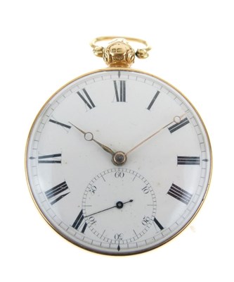 Lot 59 - Christopher Rowlands, London, - 18ct gold open face pocket watch