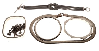 Lot 65 - Group of silver bangles and necklaces