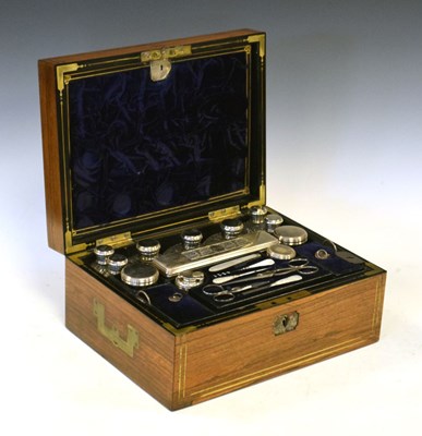 Lot 85 - Early 19th Century rosewood and brass inlaid vanity box