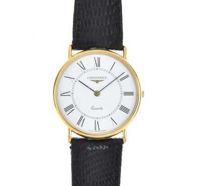 Lot 98 - Gentleman's Longines Quartz gold-plated wristwatch