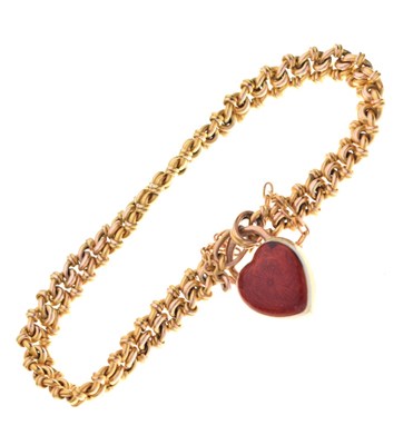 Lot 37 - Yellow metal fancy-link bracelet