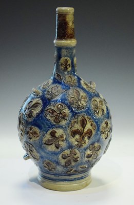 Lot 343 - 19th Century German Rhenish Westerwald salt glazed stoneware bottle