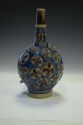 Lot 343 - 19th Century German Rhenish Westerwald salt glazed stoneware bottle