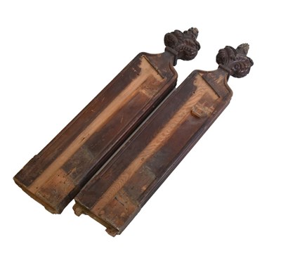 Lot 245 - Pair of 19th Century carved oak pew ends