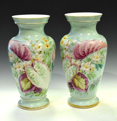 Lot 273 - Pair of late 19th Century French porcelain baluster vases