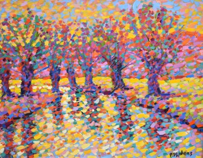 Lot 400 - Paul Stephens - Oil on board - Willow Along The River Brue