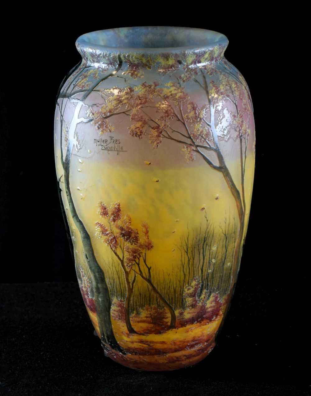 Lot 282 - Muller `Freres, Luneville glass vase