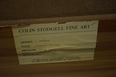 Lot 402 - Follower of Jean Francois Portaels, (Belgian, 1818-1895) - Oil on canvas - 'Fragrance of a Rose