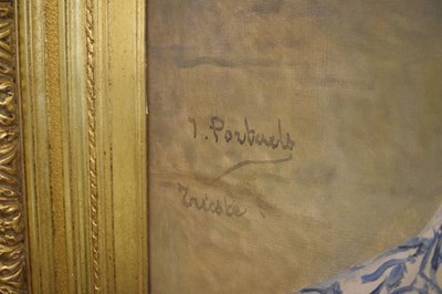 Lot 402 - Follower of Jean Francois Portaels, (Belgian, 1818-1895) - Oil on canvas - 'Fragrance of a Rose